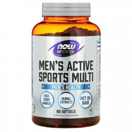 NOW Foods, Sports, Men's Active Sports Multi, комплекс витаминов для мужчин, 180 капсул