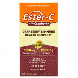 American Health, Ester-C с клюквой, 90 растительных таблеток