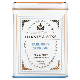 Harney & Sons, Качественные сорта чая, эрл грей Supreme, 20 саше, 40 г (1,4 унции)