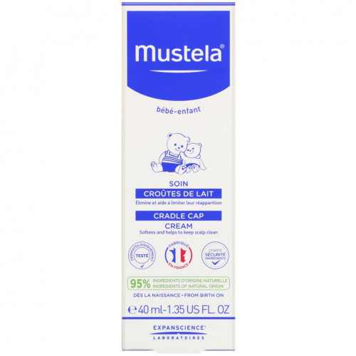 Mustela, Крем Cradle Cap, 1,35 жидкой унции (40 мл)