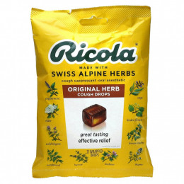 Ricola, Оригинальные натуральные леденцы от кашля с травами, 21 капля