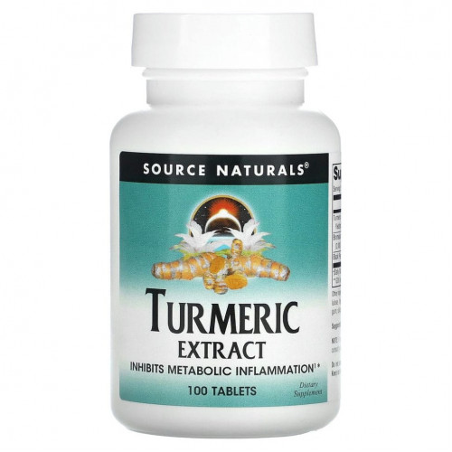 Source Naturals, экстракт куркумы, 100 таблеток