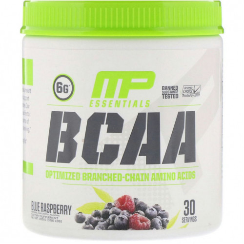 MusclePharm, Essentials, аминокислоты с разветвленной цепью, голубая малина, 225 г (0,5 фунта)