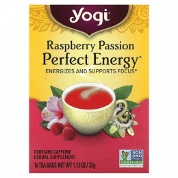 Yogi Tea, Perfect Energy, малиновая страсть, 16 чайных пакетиков, 32 г (1,12 унции)