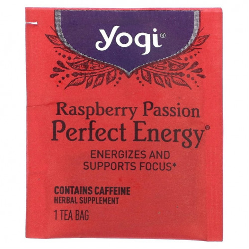 Yogi Tea, Perfect Energy, малиновая страсть, 16 чайных пакетиков, 32 г (1,12 унции)