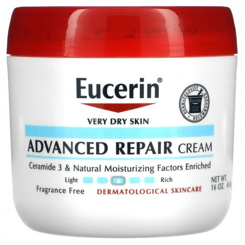 Eucerin, усовершенствованный восстанавливающий крем, без отдушек, 454 г (16 унций)