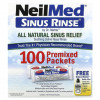 NeilMed, Sinus Rinse, натуральное средство для промывания носа, 100 пакетиков