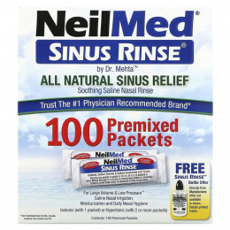 NeilMed, Sinus Rinse, натуральное средство для промывания носа, 100 пакетиков