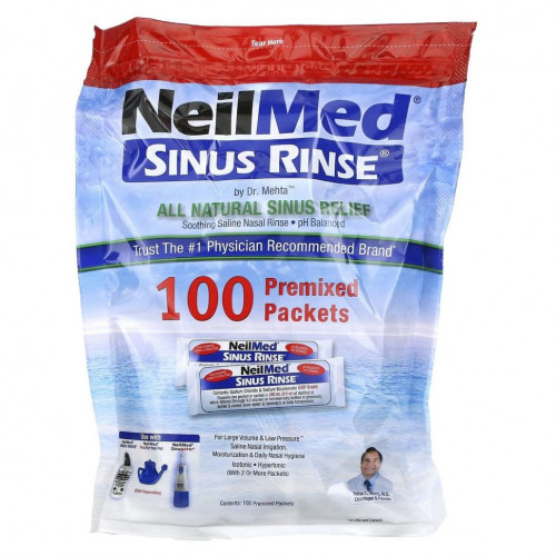 NeilMed, Sinus Rinse, натуральное средство для промывания носа, 100 пакетиков