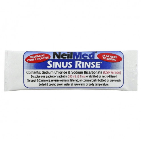 NeilMed, Sinus Rinse, натуральное средство для промывания носа, 100 пакетиков