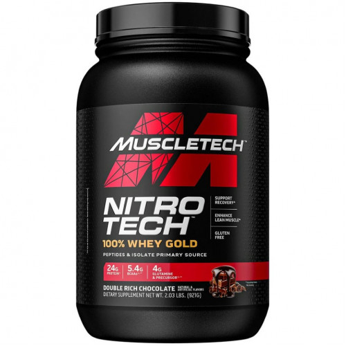 Muscletech, Performance Series, Nitro Tech, 100% Whey Gold (100% сыворотка), двойной шоколад, 1,02 кг (2,24 фунта)