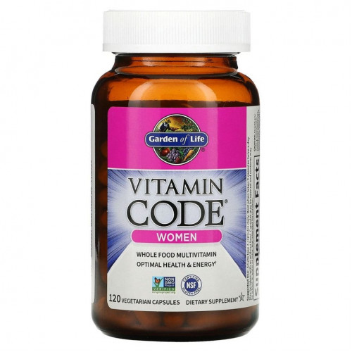 Garden of Life, Vitamin Code, мультивитамины из цельных продуктов для женщин, 120 вегетарианских капсул