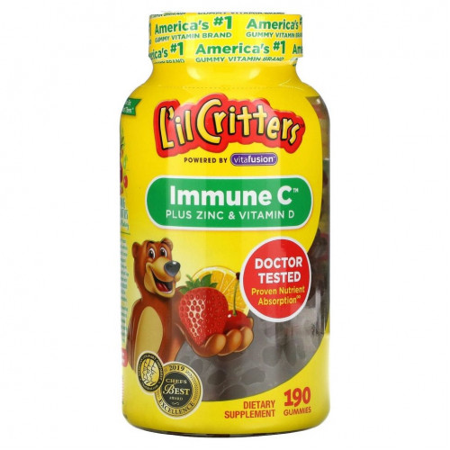 L'il Critters, Immune C с цинком и витамином D, 190 жевательных мармеладок