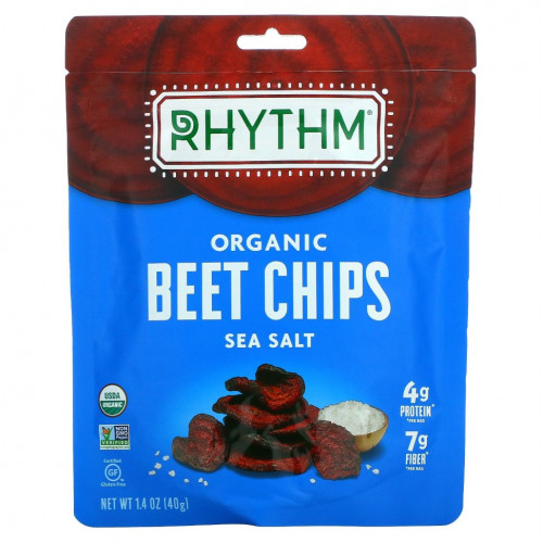 Rhythm Superfoods, Органические свекольные чипсы, морская соль, 40 г (1,4 унции)