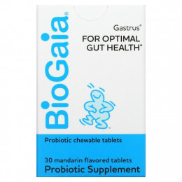 BioGaia, Gastrus For Optimal Gut, мандарин, 30 таблеток