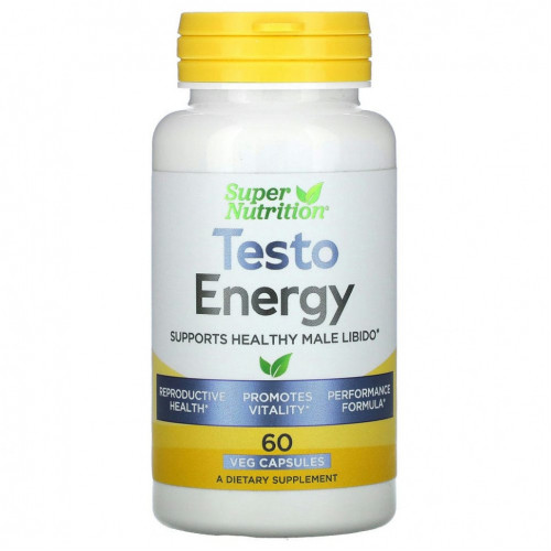 Super Nutrition, Testo Energy, 60 вегетарианских капсул