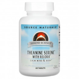 Source Naturals, Serene Science, Theanine Seren, теанин с комплексом Relora, 60 таблеток