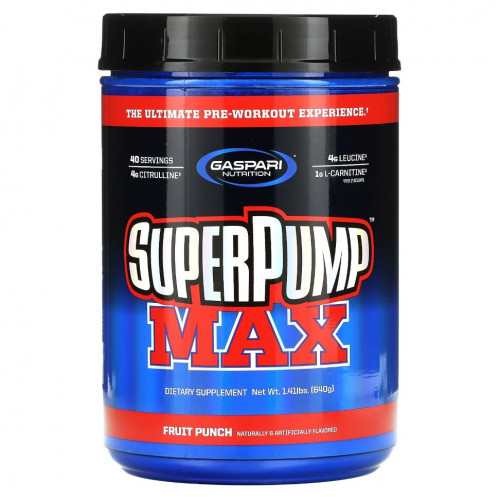 Gaspari Nutrition, SuperPump Max, Fruit Punch Blast, 1.41 lbs (640 g)