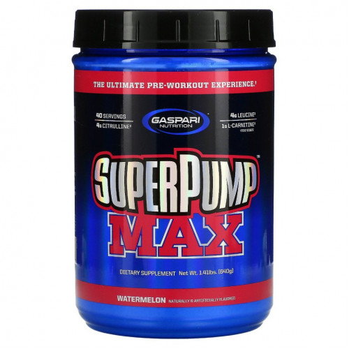 Gaspari Nutrition, SuperPump Max, арбуз, 640 г (1,41 фунта)