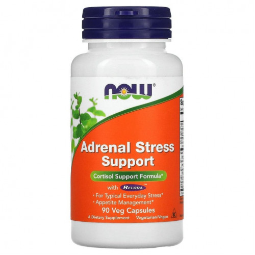 NOW Foods, Super Cortisol Support, препарат для поддержания уровня кортизола, 90 растительных капсул