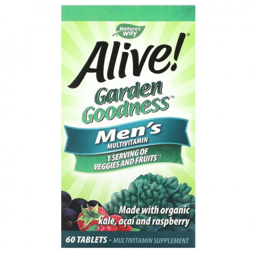 Nature's Way, Alive! Garden Goodness, мультивитамины для мужчин, 60 таблеток