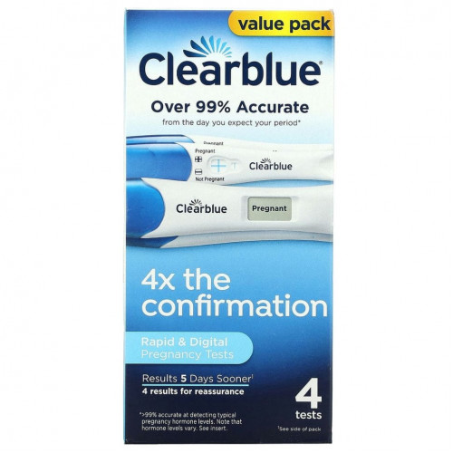 Clearblue, Быстрые и цифровые тесты на беременность, 4 теста