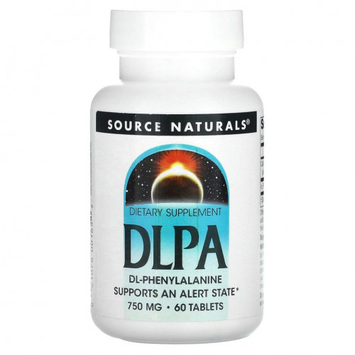 Source Naturals, DLPA (DL-фенилаланин), 750 мг, 60 таблеток