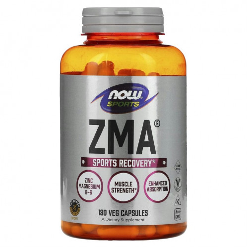 NOW Foods, Sports, ZMA, восстановление после физической активности, 180 капсул