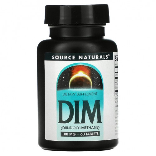 Source Naturals, DIM (дииндолилметан), 100 мг, 60 таблеток