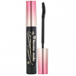 KissMe, Heroine Make, Long & Curl Mascara, улучшенная пленка, водостойкая, # 01 суперчерный, 6 г (0,21 унции)