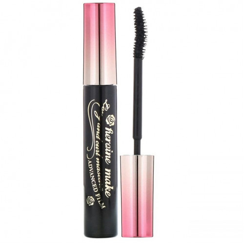 KissMe, Heroine Make, Long & Curl Mascara, улучшенная пленка, водостойкая, # 01 суперчерный, 6 г (0,21 унции)