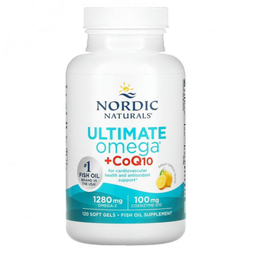 Nordic Naturals, Ultimate Omega + CoQ10, 640 мг, 120 капсул