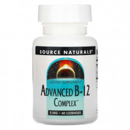 Source Naturals, улучшенный комплекс B-12, 5 мг, 60 таблеток для рассасывания