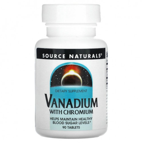 Source Naturals, ванадий с хромом, 90 таблеток