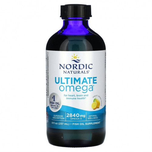 Nordic Naturals, Ultimate Omega, со вкусом лимона, 2840 мг, 8 жидких унций (237 мл)