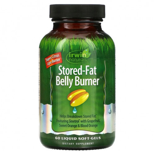 Irwin Naturals, Stored-Fat Belly Burner, жиросжигающее средство, 60 капсул с жидкостью