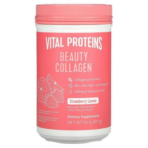 Vital Proteins, Beauty Collagen, клубника и лимон, 271 г (9,6 унции)