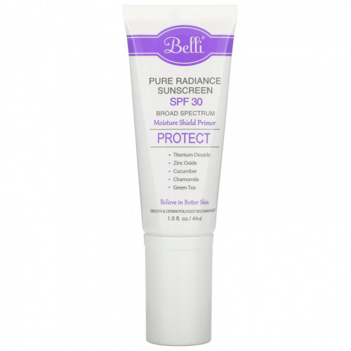 Belli Skincare, Солнцезащитный крем Pure Radiance, SPF 30, 1,5 жидких унции (44 мл)