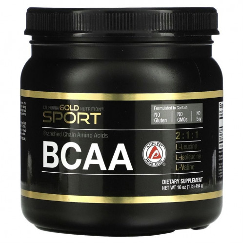 California Gold Nutrition, BCAA, AjiPure, аминокислоты с разветвленной цепью в порошке, 454 г (16 унций)