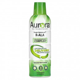 Aurora Nutrascience, Mega-Liposomal R-ALA, R-альфа липоевая кислота, со вкусом органических фруктов, 480 мл (16 жидк. унций)