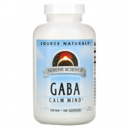 Source Naturals, ГАМК, успокаивающее средство, 750 мг, 180 капсул