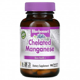 Bluebonnet Nutrition, Хелатированный марганец, 90 капсул