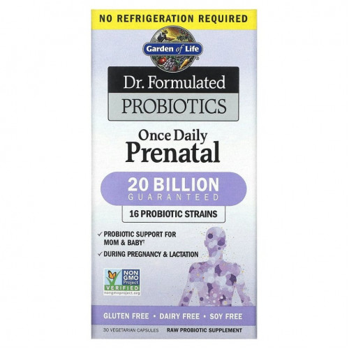 Garden of Life, Dr. Formulated Probiotics, ежедневные пренатальные витамины для приема один раз в день, 30 вегетарианских капсул