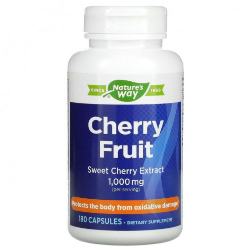 Nature's Way, Cherry Fruit, экстракт черешни, 500 мг, 180 капсул