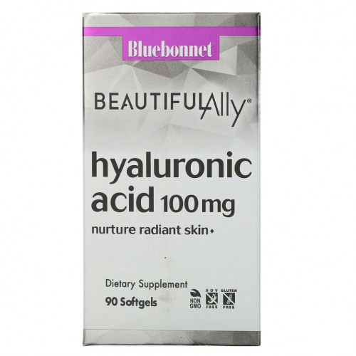 Bluebonnet Nutrition, Beautiful Ally, Hyaluronic Acid, 100 mg , 90 Softgels