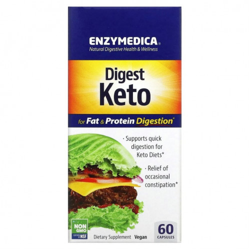 Enzymedica, Digest Keto, комплекс для кетодиеты, 60 капсул