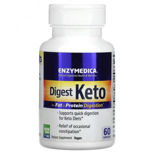 Enzymedica, Digest Keto, комплекс для кетодиеты, 60 капсул