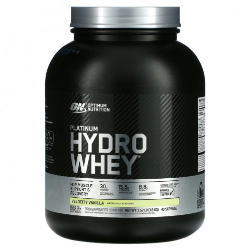 Optimum Nutrition, Platinum Hydrowhey, Velocity Vanilla, 3.5 lbs (1,590 g)