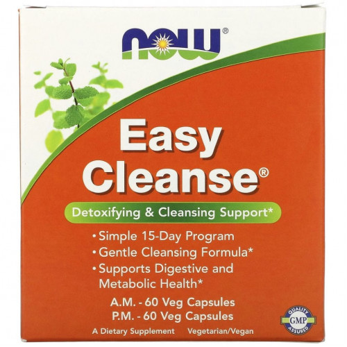 NOW Foods, Easy Cleanse, 2 флакона,по 60 растительных капсул в каждом