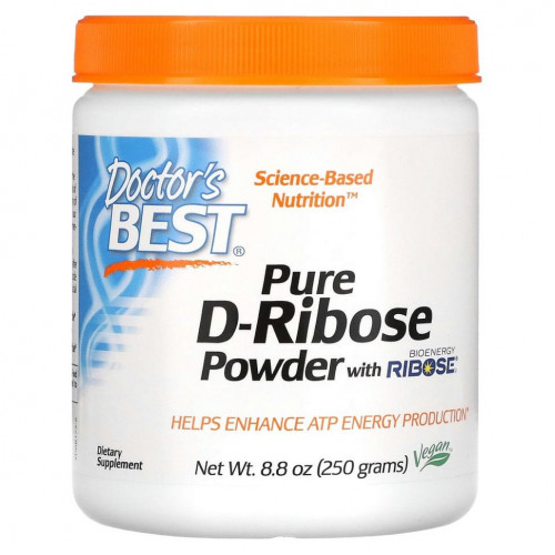 Doctor's Best, чистый порошок D-рибозы с BioEnergy Ribose, 250 г (8,8 унции)